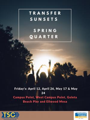 Enjoy the sunset with your Transfer Student Community! See flier for spring dates. 