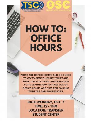 What are office hours and do I need to go to office hours? What are some tips for using office hours? Come learn how to make use of office hours and tips for talking with TAs and professors.