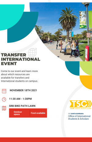 Come to our event and learn more about which resources are available for transfers and International students on campus.     