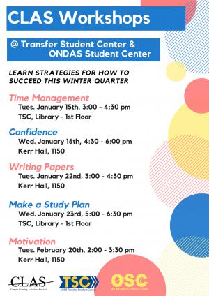 CLAS workshops offered throughout the quarter