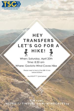 Hike with Transfer Students April 20th 8:30am